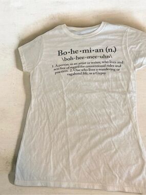 Bohemian Definition Graphic Tee - White with Black Text